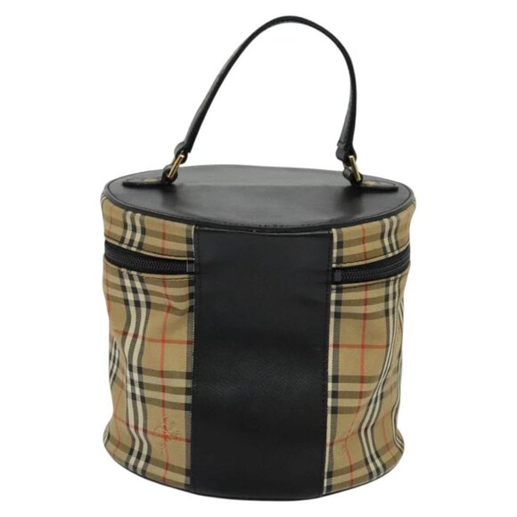 Burberrys Nova Check Vanity Pouch Canvas Beige Gold Auth - Picture 12 of 14